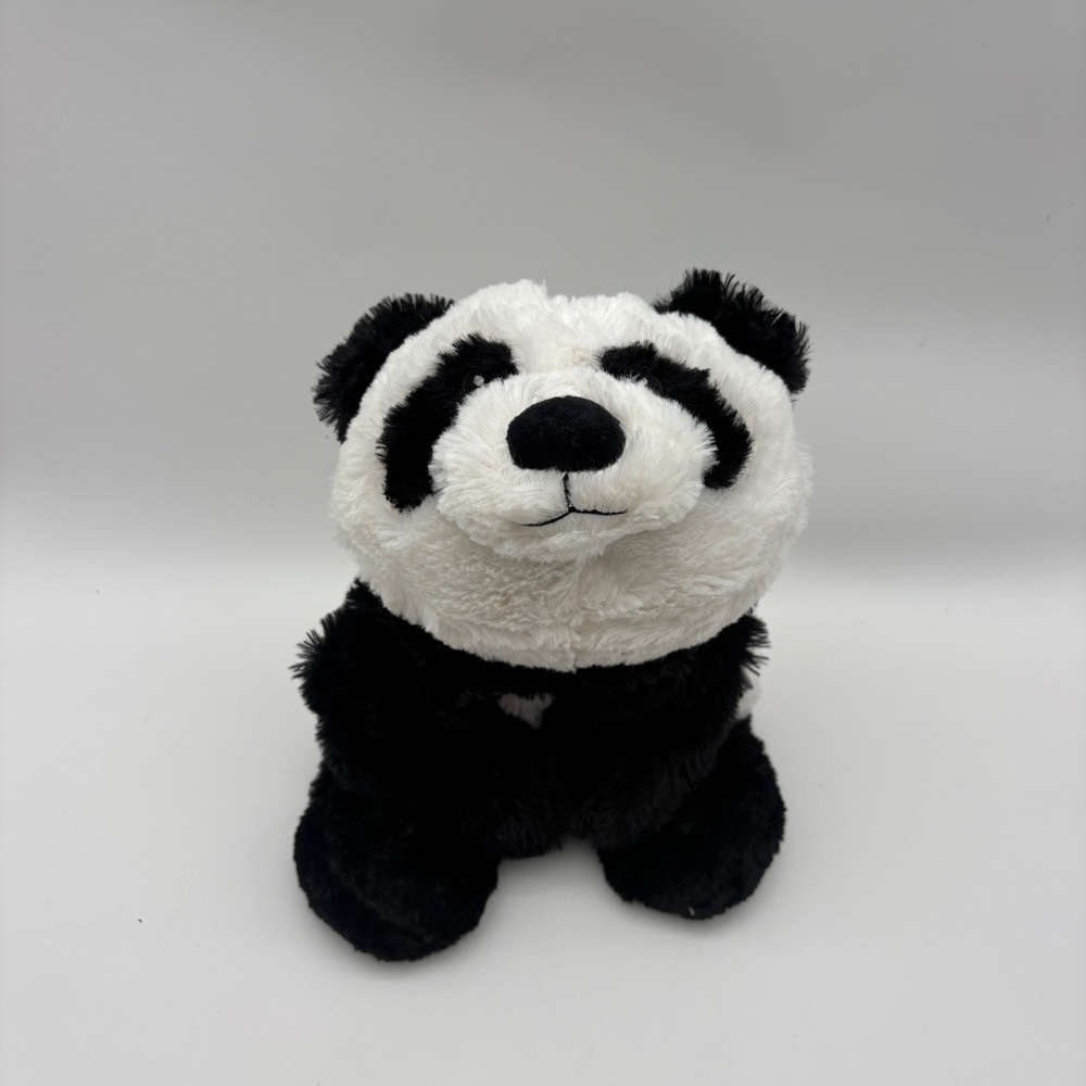 Panda Bear Plush Stuffed Animal Black White Weighted Bottom